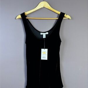 NWT Silk Black Velvet Scoop Neck Tank Top for Women